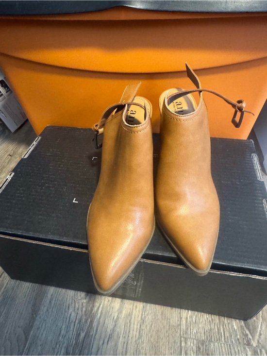 a.n.a Shoes - a.n.a Tan Pointed-Toe Ankle Booties with Buckle Strap
